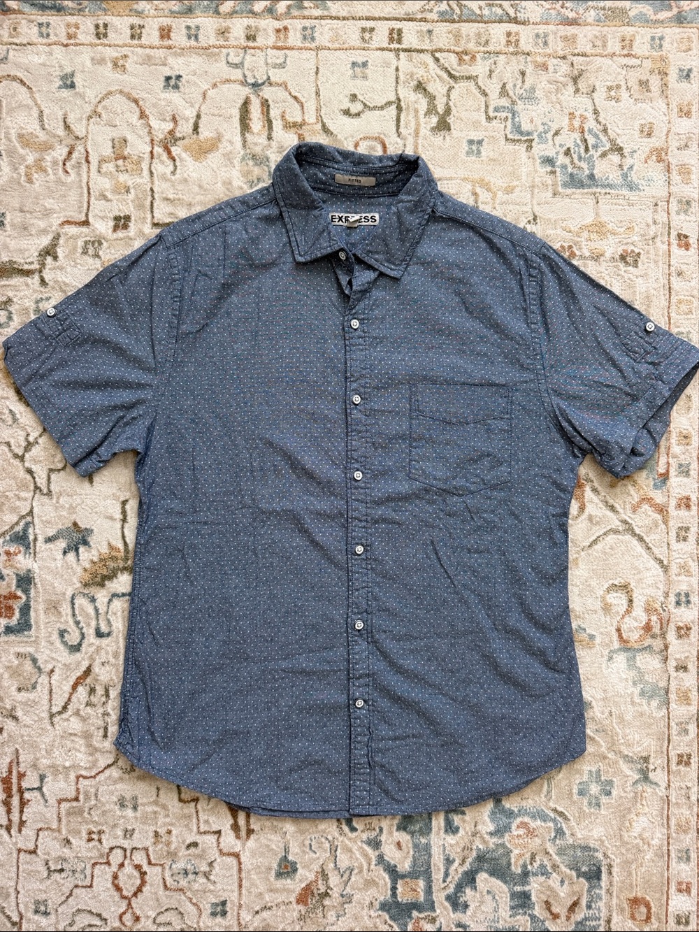 Express Menโs Short-Sleeve Button-Down Shirt